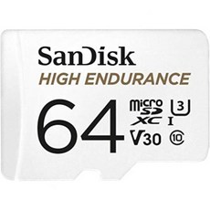 대시 캠 및 홈 모니터링 시스템용 어댑터가 포함된 SanDisk 256GB 고내구성 비디오 microSDXC 카드 C10 U3 V30 4K UHD Micro SD SDSQQNR, 64 GB_Card Only, 1개, Card Only