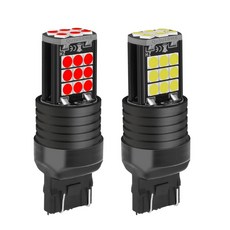 2PCS T20 7443 W21 5W 3030 LED 자동차 테일 브레이크 전구 방향 지시등 자동 후면 주차 램프 주간 러닝 라이트 레드 화이트 옐로우, 노랑