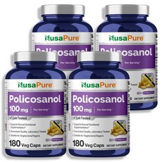 NusaPure Policosanol 폴리코사놀 100mg 180캡슐 4병, 4개, 180정, 180정