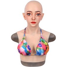 브랜드 : 유방 형태가있는 DMCR 실리콘 여성 헤드 마스크 실물 같은 시뮬레이션 인공 마스크는 Crossdres, One Color_One Size, 상세 설명 참조0, One Color