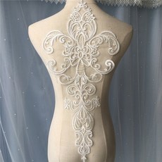 1 세트 레이스 트림 appliqued 고품질 웨딩 패브릭 의상 드레스 장식 바느질 applique diy 공예 2018 레이스 neckline 칼라, 단일