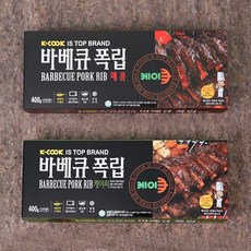 케이쿡 바베큐폭립 400g times; 1팩 + 매콤폭립 220299