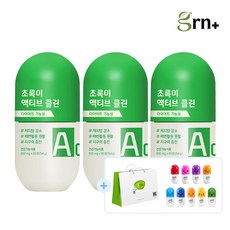 GRN 배변 + 체지방 케어 다이어트 액티브 클린 초록이 3병 +미니알병 1개+쇼핑백 증정, 단일속성