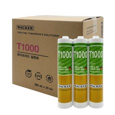 [박스판매] 럭키실리콘 T1000 우레탄실리콘 방수용 크랙보수용 비오염성 친환경 실리콘 (백색 회색 녹색), T1000 - 녹색 1BOX, 1개