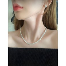 하트/클로버 진주목걸이 하객룩 데일리룩 데이트룩 진주 목걸이