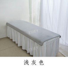 핏앤케이 미용베드커버 침대 마사지 피부 속눈썹 미용베드 마사지베드 마사지침대 피부관리실, 100x200cm 중간 두께, 17. 구멍이 없는 실버 그레이 밑단