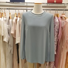 아이잗바바 쉬폰플리츠배색블라우스