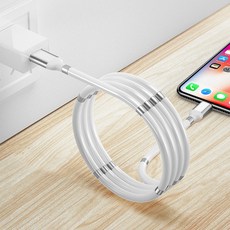 트랜디 고속충전케이블 딱조아 USB 줄꼬임방지 선정리 화이트, 5핀(안드로이드)