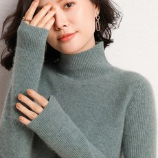 캐시미어니트 캐시미어스웨터 여성 100순캐시미어 20뉴타입 두꺼운 캐시미어 목폴라 루즈핏 이너 니트
