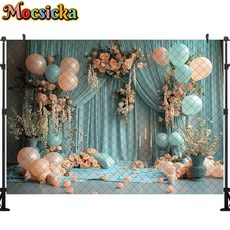 웨딩 사진 배경 풍선 커튼 장식 신부 초상화 스튜디오 소품 배너, 1개, 45) Cotton-240x180cm - 12