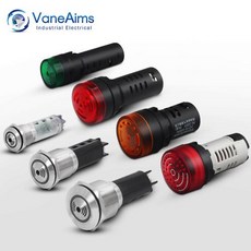 소리 및 깜박이는 빛 부저 경고 장치 VaneAims LED 방수 금속 부저 110V 22mm FXB1622SM 12V 24V 220V 16mm 19mm, 12)Yellow 380V22mm, 1개