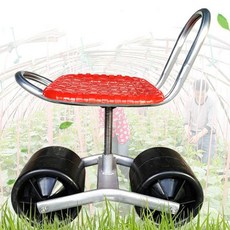 뱅글뱅글 360도 회전 농사용 작업의자 농사의자 밭일 농작물 고추 수확 이동식 의자 높이조절, 블랙, 1개