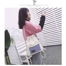 보드가방 주머니 스트링 백팩 남녀 초등학생 책가방 가엽고편리한 운동 심플 복습 학원가방, T23-화이트 0유 숄더 포함