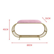 북유럽 현관의자 신발장의자 슈즈스툴 벤치 신발장, 핑크 80 (단층)