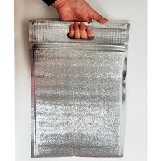 접착식 은박 보냉봉투 (대량) 보냉백 보온팩, 100개, 손잡이보냉팩 25x29+6