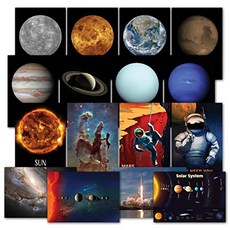 EOM 적층 태양계 포스터 키트-행성의 16 개의 우주 포스터 세트 허블 망원경 사진 NASA 이미지 [13 x 19- Laminated] - E019307BYWZFY63, 13 x 19- Laminated