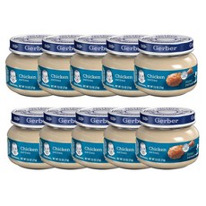 Gerber Purees 2nd Foods Chicken & Gravy 거버 퓨레 2단계 치킨 앤 그레이비 2.5oz (71g) 10팩, 10개
