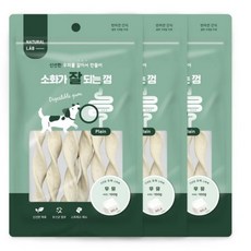 내츄럴랩 소화가 잘되는 껌 강아지 간식, 우유맛, 100g, 3개