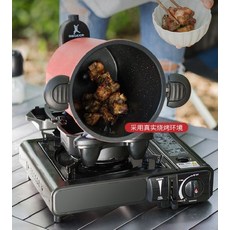 구이 통돌이오븐 군밤 고구마 삼겹살굽는기계 바베큐 감성캠핑 자동 조리 기계, 검정색
