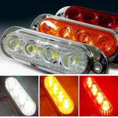 Cox SJ LED 4구 차폭등 24V 미등 방향지시등 차량용 시그널램프 대형차량 트럭 특장차, 주황LED