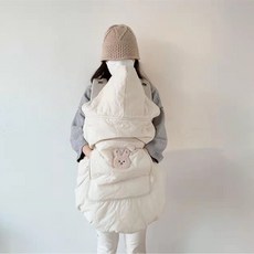 아기 방한 다기능 유모차 담요 방풍 망토 따뜻한 커버 가을 겨울 유아 부모 단열 편안함, 새로운 두꺼운 앞 유리 베이지 토끼 (업그레이드 플러스