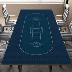 텍사스홀덤 포커 테이블 패드 방수 논슬립 체스 카드 게임매트 고급 천 재질, 80x140cm, Edgepool Blue, 1개