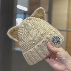 귀여운 고양이 귀와펜 비니 여 겨울 기모 일본 캐릭터 털모자
