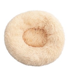 침대용 침대 대형 동물 봉제 소프트 슈퍼 중형 원형 가정용 고양이 강아지방석 애완 겨울, 50cm, 1개, Coffee