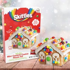 쿠키하우스 과자집 만들기 키트 노베이킹 쿠키 홀리데이 선물 집콕놀이 엠엔엠 M&M 스키틀즈 skittles 스타버스트 starbust 미국젤리, 1박스, skittles 스키틀즈 과자집