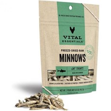 바이탈 에센셜 동결 건조 생 단일 재료 고양이 간식 닭 가슴살 2.1온스, Minnows, 0.5 Ounce (Pack of 1), 1개 - 바이탈에센셜