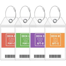 캐리어 네임택 수화물 재밀봉 가능 방수 투명 선박 티켓 카드 슬리브 크루즈 태그 홀더 지퍼 씰 파우치 키링 스틸 와이어 케이블 루프 개