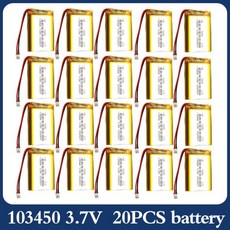 03450 폴리머 리튬 배터리 MP5 장난감 카메라 GPS 블루투스 스피커용 충전식 03450 폴리머 배터리 2500 mAh, 07 03450 20PCS