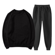 여성을위한 세련된 2pcs 스포츠 정장 세트 긴 소매 탑 Drawstring 바지 사무실에 적합