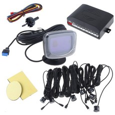 자동차 자동 Parktronic LED 주차 센서 8 센서 역방향 백업 자동차 주차 레이더 모니터 감지기 시스템 백라, 01 Black_03 미국