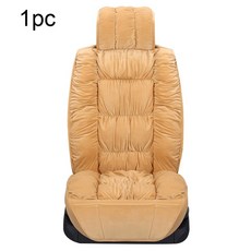 차시트유니버설 소프트 플러시 자동차 시트 커버 쿠션 패드 겨울 인테리어 액세서리, [06] Front Beige 1pc, 1개