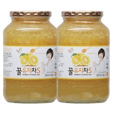 꽃샘 꿀 유자차S 1kg X2개 액상꿀차