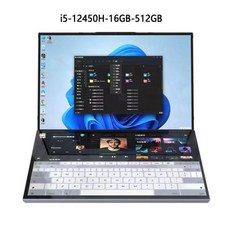 듀얼 스크린 노트북 홈 게임용 16 인치 IPS + 풀 세대 C타입, 02 i5-12450H-16GB-512GB - c9120axi-k