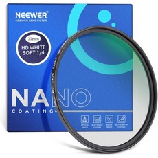 카메라렌즈필터 NEWER 67mm 소프트 화이트 디퓨전 1 4 시네마틱 드림 미스트 효과 초박형 방수 및 스크래치 방지 비디오 초상화용 30겹 코팅 나노 HD 광학 유리, 77mm