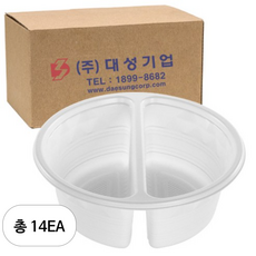 쿡앤락 성형 중식용기 2칸 백색, 300개입, 14개