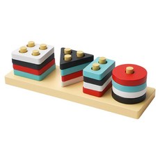 GHSHOP 유치원 선물을위한 나무 분류기 스태킹 색상 분류기, 사각형 다채로운, 기타, 활기 없는, 1개