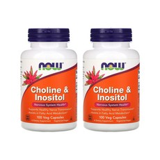 [2통] 나우 푸드 콜린 이노시톨 베지 캡슐 100개입 Choline & Inositol, 2개
