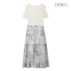 듀엘 여성 여자 원피스 니트블록 프린트 BL_L242PSE049