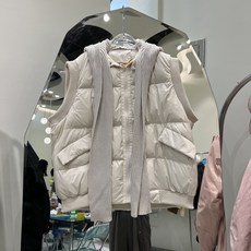 DHCX 패딩 베스트에 탈부착 후드 머플러 여런닝