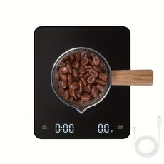 FODWET 디지털 주방 저울 USB Type-C 충전식 3kg/0.1g 정밀도 LCD 디스플레이 포함 - 커피 차 음식 약물 계량 교정 등에 이상적, 1개