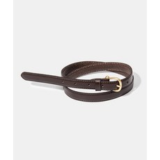HALDEN W gold bell buckle cowhide leather belt T006_brown