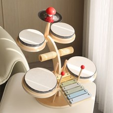콩제 슬래드 악기 뮤직 세트 Konges 실로폰 탬버린 원목 악기 세트 놀이 실리콘, 사다리 드럼 세트