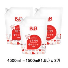비앤비 섬유세제 유아세탁세제 1500ml, 4.5L, 1세트