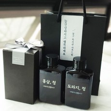 도라지청 홍삼청 선물세트 결혼답례품 회사답례품 돌 백일 답례품 무료문구작성 도라지 홍삼 어르신 간식 금산 금산양전식품 선물, 1개, 도라지청170g+홍삼청170g (지함포장)