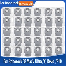 Roborock S8 MaxV Ultra /A7400RR / Q Revo 로봇 진공 청소기용 먼지 봉투 쓰레기 교체 예비 부품 액세서, 07 30PCS, 30개