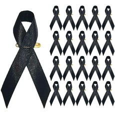 근조리본 2 - 4일 이내에 배송됩니다., 20개 포장, 1개, 검정색